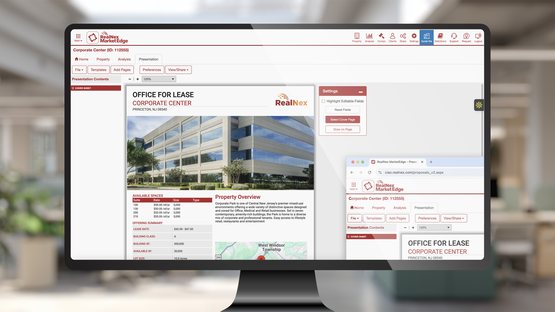 RealNex MarketEdge professionally designed CRE presentation and marketing templates
